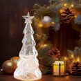 thumbnail image 2 of Xuniizn Small Christmas Tree with Lights for Desk, Glass Table Top Christmas Tree Pre-Lit with Ornaments, Mini LED Lights Christmas Tree Decorations for Home & Office, Yellow, 2 of 7