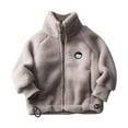 thumbnail image 4 of NAISIBABY Boys Girls Fleece Jacket, Stand Collar Zipper Long Sleeve Child's Warm Coat Gray 6 T, 4 of 4