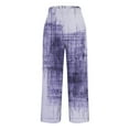 thumbnail image 5 of QATAINLAV Linen Pants Women Vintage Lounge Straight Leg Pants Fashion Print Lounge Trousers Plus Size Slacks with Pockets Purple XXXL, 5 of 6