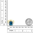 thumbnail image 5 of Gem Stone King 18K Yellow Gold Plated Silver London Blue Topaz Ring for Women (9.80 Cttw, Gemstone November Birthstone, Emerald Cut 14X10MM, Available in Size 5, 6, 7, 8, 9), 5 of 5