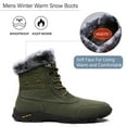 thumbnail image 2 of Mens Winter Snow Boots Warm Fur Lined Non-Slip Lightweight Comfortable Casual Outdoor Hiking Boots Green 8.5 US, 2 of 7