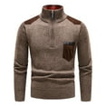 thumbnail image 2 of Men's Half Zip Pullover Knitted Regular Fit Sweater with Soft Brushed Flannel Lining,Mens Quarter Zip Up Sweater Pullover Polo Tops, 2 of 6