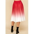 thumbnail image 4 of Made by Johnny Women's High Elastic Waist Pleated Mid A-Line Swing Skirt XXL RED_OMBRE, 4 of 6
