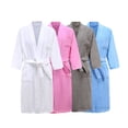 thumbnail image 4 of Night Robe Home Outfit Belt Bathrobe Summer Hooded Attractive Softness Sexy Sleepwear Plus Size Long Sleeve Washable Blue L(165-180CM), 4 of 10