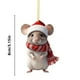 thumbnail image 3 of Adorno plano de ratón navideño | Decoración navideña original para árbol y coche | Decoración festiva para el hogar y el coche | Regalo navideño único para amigos y familiares, 3 of 4
