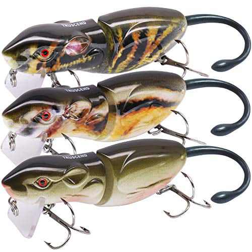 TRUSCEND Topwater Fishing Lures for Bass Lifelike Sunfish/Duck Swimmer for Trout Perch Crappie Walleye Pike Fishing Floating Multi Jointed Swimbait 
