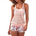 thumbnail image 1 of Traje de Baño Tankini de Dos Piezas para Mujer, con Control de Abdomen y Pantalones Cortos Tipo Blusón Rosa XL, 1 of 10