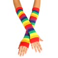 thumbnail image 5 of Guantes largos sin dedos para mujer y niña, calentadores de brazos para disfraz de Halloween, color arcoíris, 5 of 5