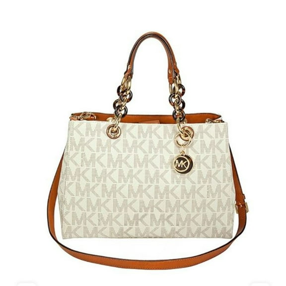 Michael Kors Cynthia Vanilla PVC Medium Satchel