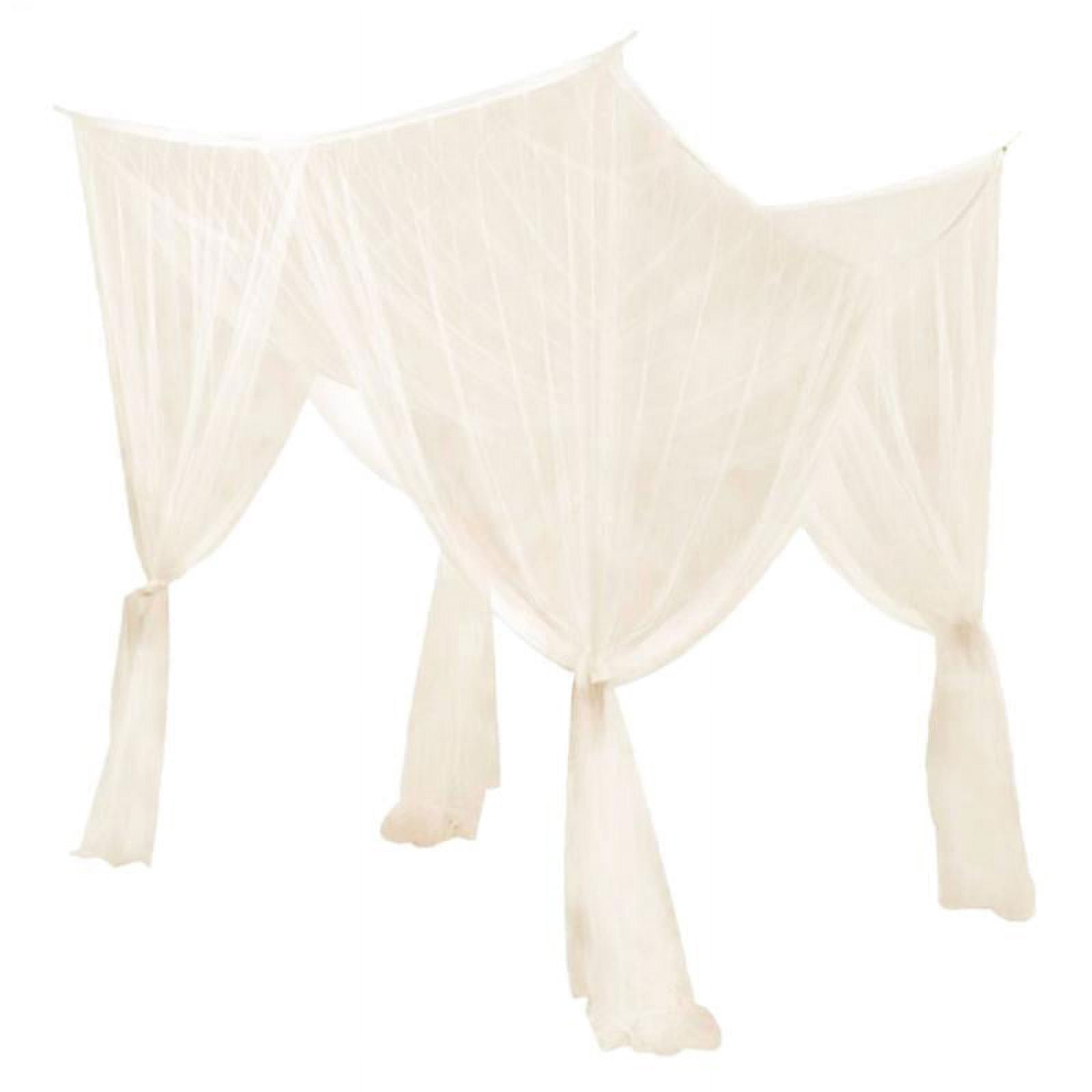 4 Hanging Bed Canopy Curtain Drape Bedding Net - Beige, 210x190x24cm