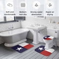 thumbnail image 5 of Blue Red White Texas Flag with Star,Bath Mat 3 Piece Bathroom Rug Set,Minimalistic Geometric Stripe Non Slip Bath Rug Contour Mat and Toilet Lid Cover,Absorbent Shower Mats Bath Rugs and Mats Sets, 5 of 8
