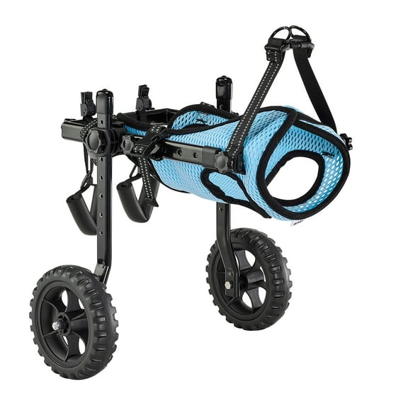 KFFKFF Adjustable Dog Wheelchair for Hind Legs, Lightweight 2-Wheel Mobility Aid with Shock-Absorbing Design, Support Cart for Small Disabled or Injured Pets up to 22lbs, X-Small
