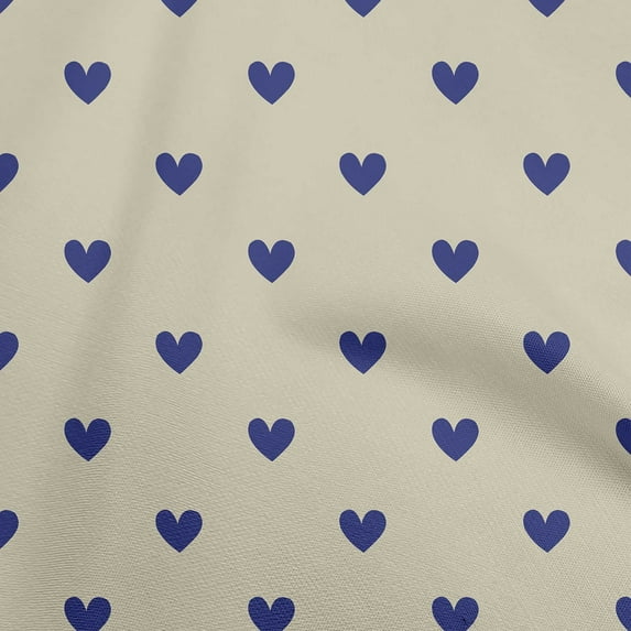 oneOone Cotton Jersey Off White Fabric Hearts Sewing Material Print Fabric By The Yard 58 Inch Wide