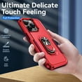 thumbnail image 6 of for iPhone 11 Case, Slim Fit Military Grade Drop Tested Dual Layer Shockproof Case with 360 Ring Holder Kickstand Protective Rugged Car Magnetic Non-Slip Phone Case,Rose+Red, 6 of 11