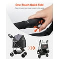 thumbnail image 6 of VEVOR Pet Stroller, 35 lbs Weight Capacity, Foldable Dog Stroller Cart, 4 Wheels Cats Pram with Detachable Carrier & Mesh Windows, Portable Animal Carrier with Brake for Small to Medium Pets, 6 of 10