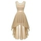 thumbnail image 5 of Vestido de cóctel sin mangas con estampado floral para mujer: elegante vestido de noche de dama de honor con abertura lateral para bodas y fiestas, 5 of 6