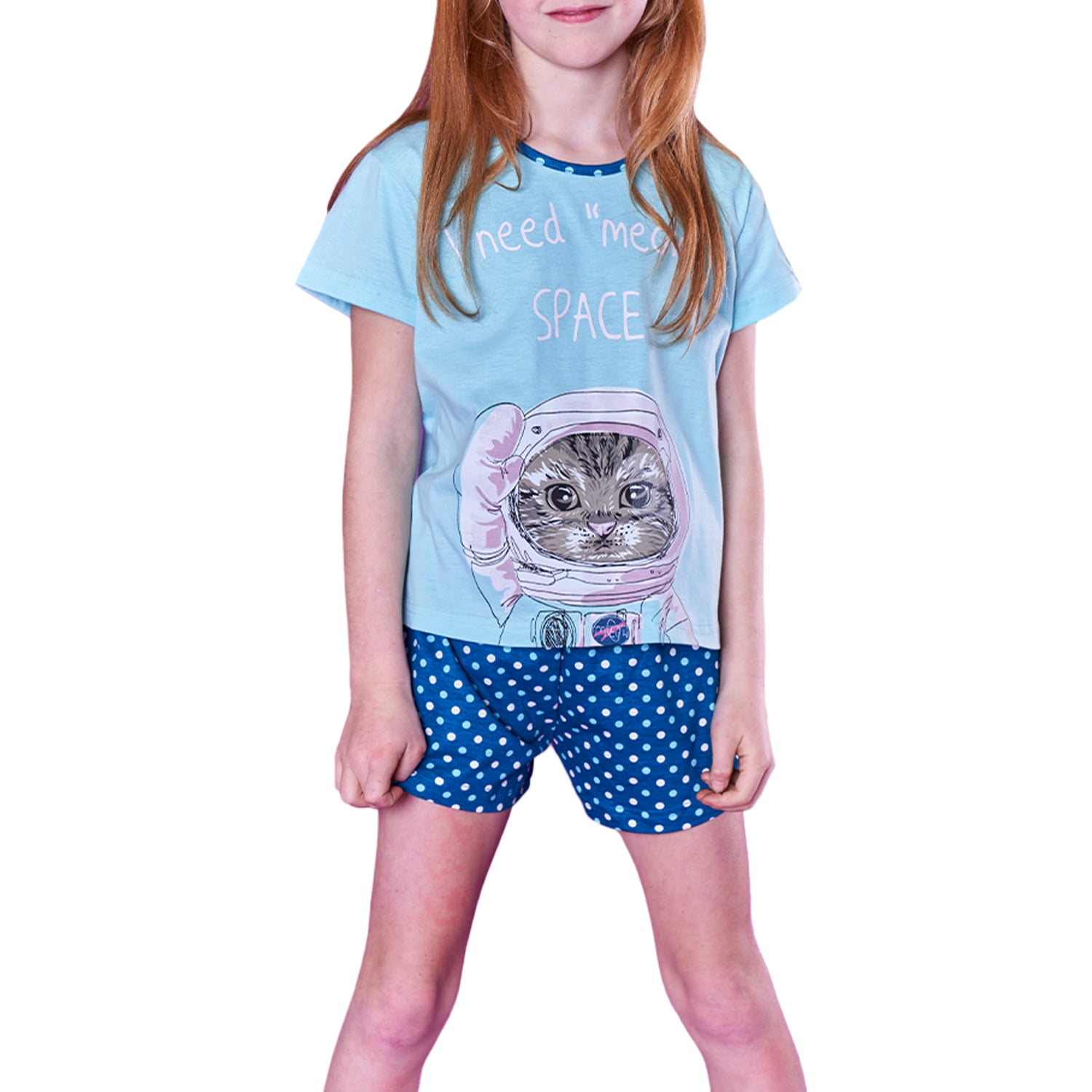 Pijama Corto Niña Turquesa 10