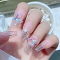 thumbnail image 4 of 8Pcs Nail Rhinestone Exquisite DIY Lightweight Double Layer Butterfly Nail Ornament for Women, 4 of 8