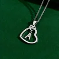 thumbnail image 3 of 1Ct Round Real Moissanite Heart Initial "A" Letter Pendant 14k White Gold Plated, 3 of 3