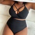 thumbnail image 4 of 2024 Women's Sexy Plus Size Suspender Bikini - High Waisted Solid Color Swimsuit, 4 of 6