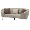 thumbnail image 4 of Ellorie Upholstered Channel Back Curved Sofa Beige, 4 of 12