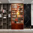 thumbnail image 5 of Simulación de biblioteca 95x215 cm Etiqueta de puerta 3D Bodega Foto Mural Trompe L'oeil Pegatinas de pared Pvc Papel tapiz impermeable para dormitorio Baño Cocina Rojo Verde Cocina, Decoración y Otros, 5 of 5