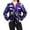 Purple, variant on UJNDER Sequined Baseball Jacket for Women Shiny Sparkly Coat Stylish Fashion Outerwear Long Sleeve Red L
