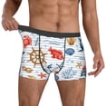 thumbnail image 2 of Kdxio Men's Boxer Briefs with Watercolor Nautical Print - Comfortable and Breathable Underwear for Everyday Wear, 2 of 7
