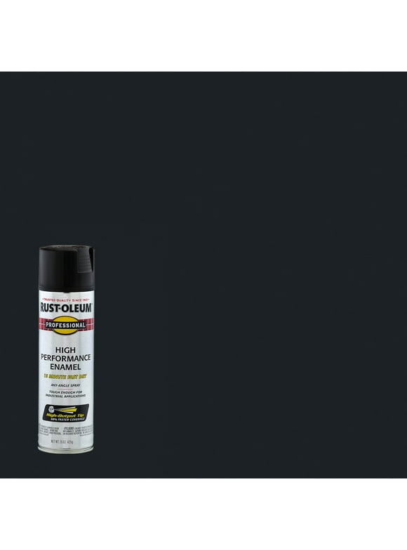 Black, Rust-Oleum Professional Flat Spray Paint-7578838, 15 oz