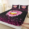 thumbnail image 3 of jejeloiu Pink Baseball Glove Twin Sheet Sets,Ball Sport Lover Bedding For Girls Kids 3-Piece, 3 of 7