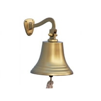 Hampton Nautical 3xglass-101 Antique Brass Hanging Ship's 11" Bell-Nautical Decor, 11 inch