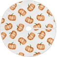 thumbnail image 1 of FMSHPON Thanksgiving Watercolor Pumpkins Xmas Christmas Tree Skirt Stand Mat for Holiday Party Decoration Indoor Outdoor 48 inches, 1 of 6