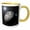 Yellow/White, variant on 3drose, Moon Dance Solar System Scene of Planet Earth and Moon Dancing in Space Orbit, 11oz Two-tone Black Mug