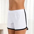 thumbnail image 6 of hoksml Women Elastic Waist Cotton Blend Side Stripe Casual Shorts Loose Fit Sleep Lounge Shorts for Home Sports Wear, 6 of 6