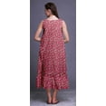 thumbnail image 3 of Bimba Pink2 Floral Roses & Ranunculus Mid Calf Nightwear Ladies Cotton Printed Sleeveless Night Gown Maxi Dress Medium, 3 of 6