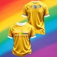 thumbnail image 2 of GrmtClth We the People Means Everyone Printing Shirts Pride Month Rainbow Color Blocking Tops Casual American Flag Tee Quick Dry Unisex Short Sleeve Wear Yellow S, 2 of 3