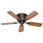 Hunter - Low Profile Indoor Low Profile Ceiling Fan, 42-inch, New Bronze, Traditional-style, 3-speed WhisperWind Motor, 51061, for living rooms, bedrooms, home offices, kitchens