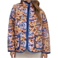 thumbnail image 5 of Women's Cropped Quilted Jacket Floral Printed Lightweight Padded Puffer Cardigan Coat Outwear 2025 Fall Winter, 5 of 7