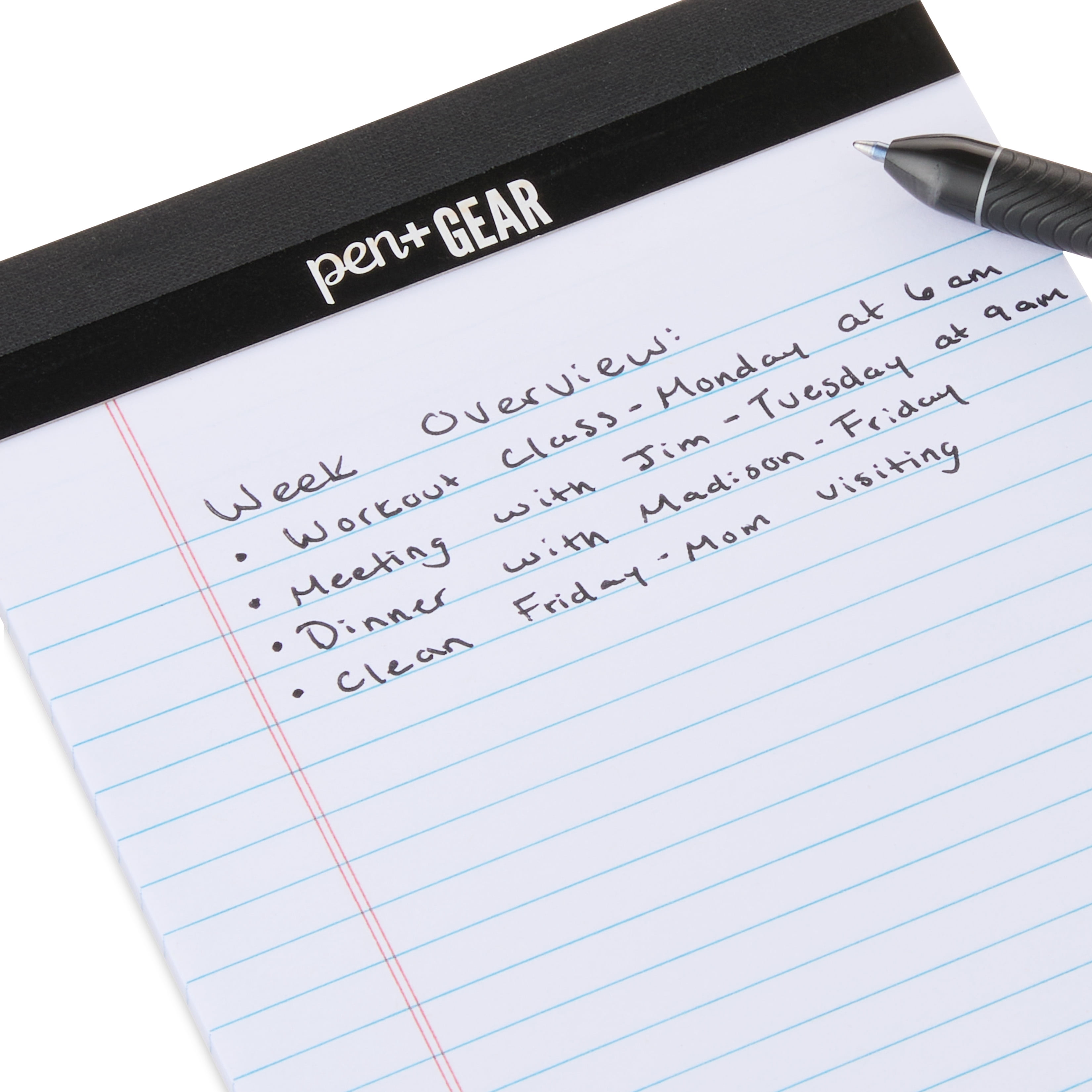 Pen+Gear Narrow Ruled Heavyweight Junior Legal Pads, 5"x8", White Paper, 50 Sheets Each, 100 Pages, 6 Pack