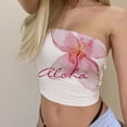thumbnail image 5 of Aesthetic Tube Tops Women Sexy Strapless Sleeveless Vintage Off Shoulder Floral Print Slim Fit Tank Streetwear, 5 of 6