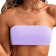 thumbnail image 2 of Women Removable Shoulder Strap Fuzzy Strapless Top Swimwear Tops Strapless Bikini Lace Tube Top Bandeau Swim Top Tan Tube Top Tube Top Swimsuit Blouse, 2 of 7