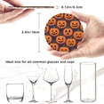 thumbnail image 5 of 6 Pce Leather Coasters 3.9in With Coasters Storage Box Antifouling And Antiscalding For Dining Room Kitchen Office Bedroom Living Room Jack-O'-Lantern Halloween Pattern, 5 of 8
