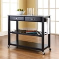thumbnail image 2 of Crosley 2 Drawer Gray Granite Top Kitchen Cart in Black, 2 of 8
