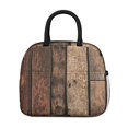 thumbnail image 2 of Insulated Lunch Bag for Women, Floral Print Oxford Fabric Lunch Box, Leakproof Thermal Cooler Tote for Work, School & Picnic, Vintage Wood Print, 2 of 5