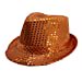 thumbnail image 3 of Western Fashion Chapeau Fedora à Sequins (Orange), 3 of 3