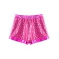 thumbnail image 3 of Sholeno Girls Shiny Sequin Metallic Patchwork Dance Shorts Dancing Tumbling Bottoms Booty Shorts Hot Pink 16, 3 of 5