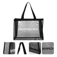 thumbnail image 1 of WHAMVOX 1 Pc Breathable Mesh Storage Bag Nylon Tote Bag Black For Travel And Gym Use, 1 of 8