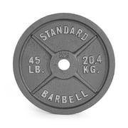 CAP Barbell Olympic Cast Iron Plate, 2.5-100 lbs, Black or Gray