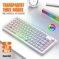 thumbnail image 3 of Teclado Para Juegos Mecánico, 3 Modos BT5.0 2.4GHz Tipo C Teclado De Teclas Transparentes Con Iluminación RGB, Estructura De Junta, Perilla, Para , OS X, IOS,, 3 of 7
