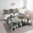 thumbnail image 3 of Homewish Wild Deer Bear 7 Pieces Bedding Comforter Set,Country Farmhouse Lodge Full Bedding Set,Green Gray Graid Fitted Sheet Flat Sheet For Boys Kids,Luxury Bedroom Decor, 3 of 8